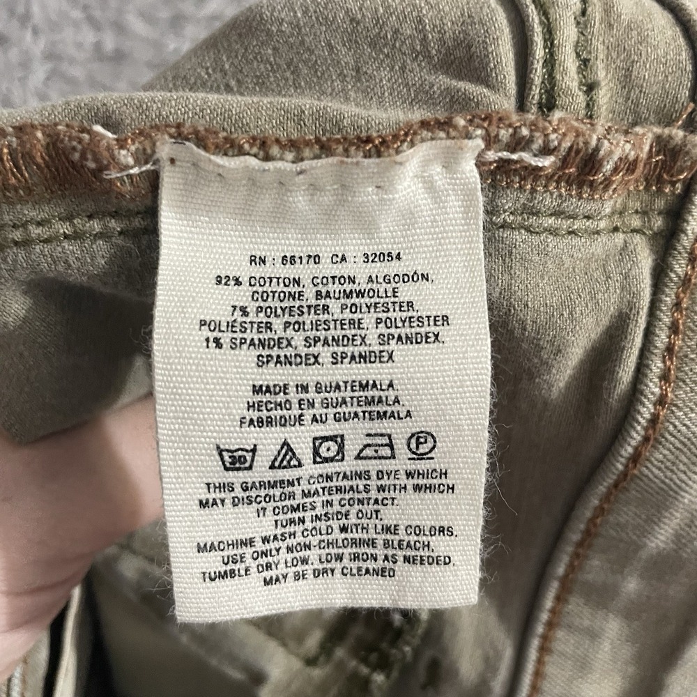 Pilcro And The Letterpress Jeans Womens Size 25 Skinny Olive Green Ankle Zip - Picture 4 of 9